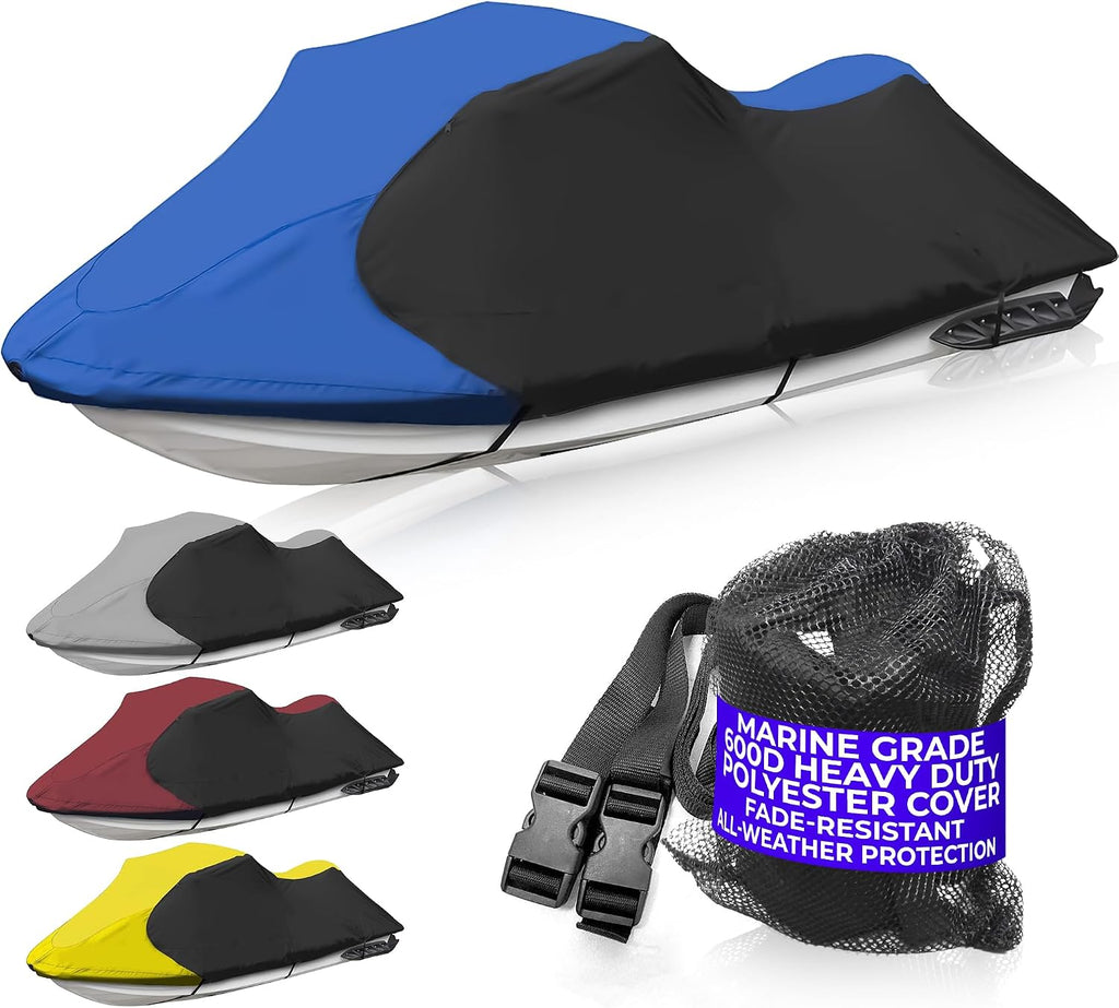 Trailerable Jet Ski Cover, Waterproof Marine Grade 600D Heavy Duty Polyester