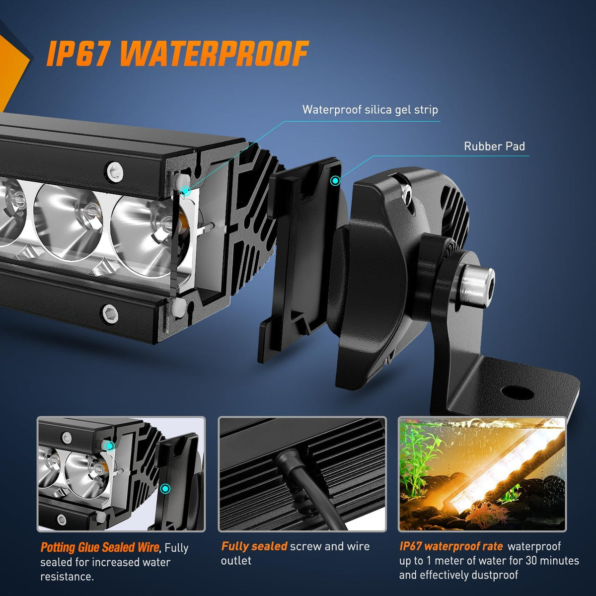 nilight led light bar amber 21 inch 100w, package contents