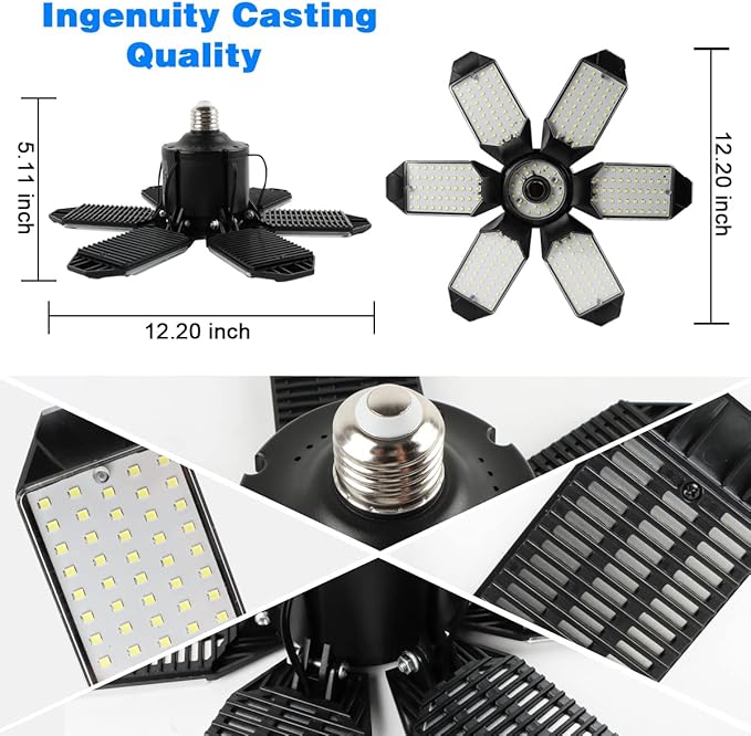 LED Garage Light - 160W Garage Light Bulb 64000LM 6500K Super Bright Garage - Image 7