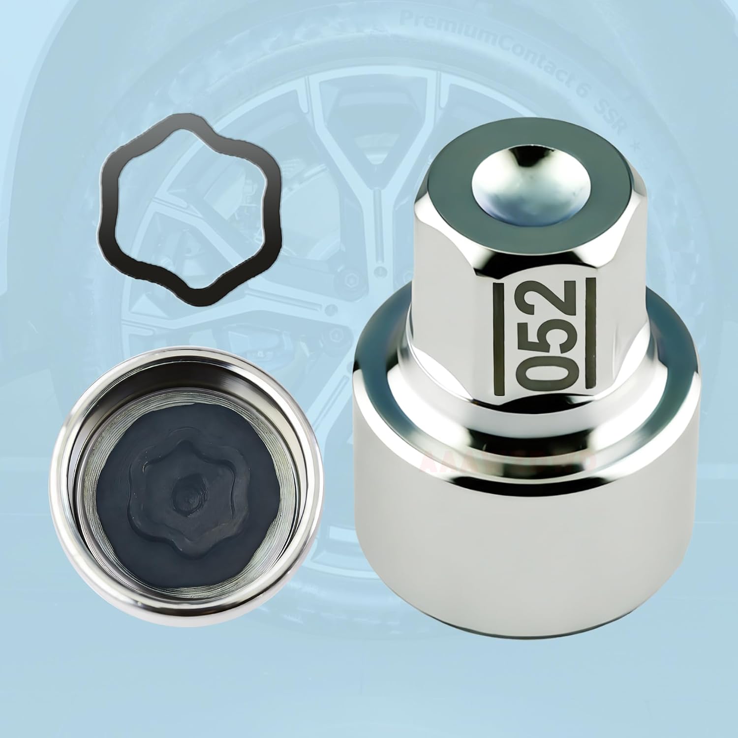 #052 Compatible with BMW 1 3 5 7 8 X2 X3 X5 X6 Wheel Lock Key Tire Lug Key | 052 Wheel Locking Nut Key Replacement