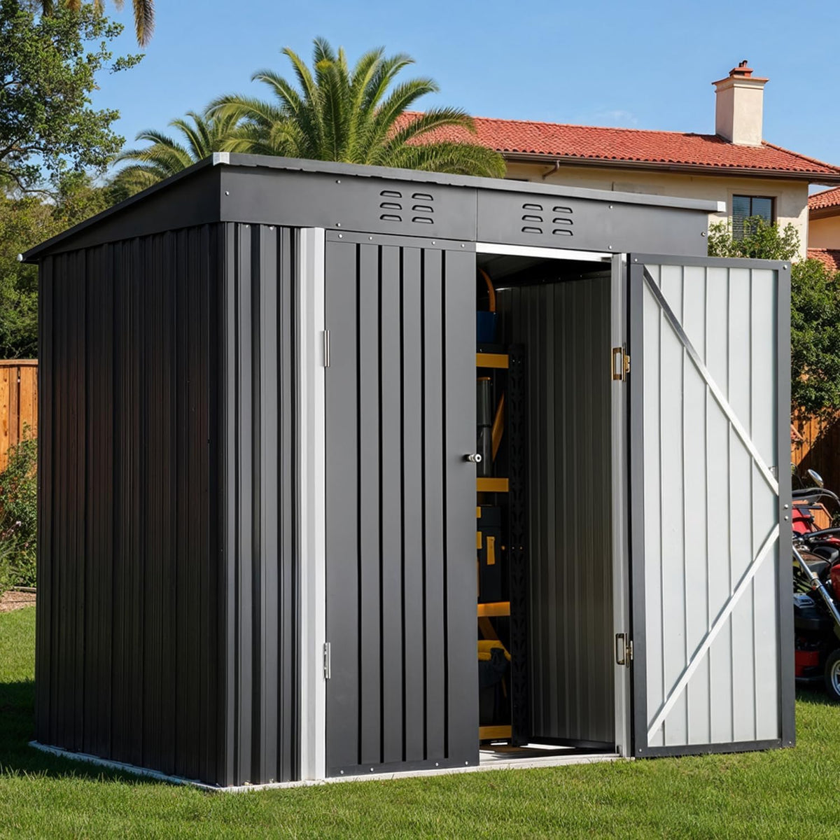 Bealife 6' x 4' Outdoor Storage Shed Clearance, Metal Outdoor Storage Cabinet