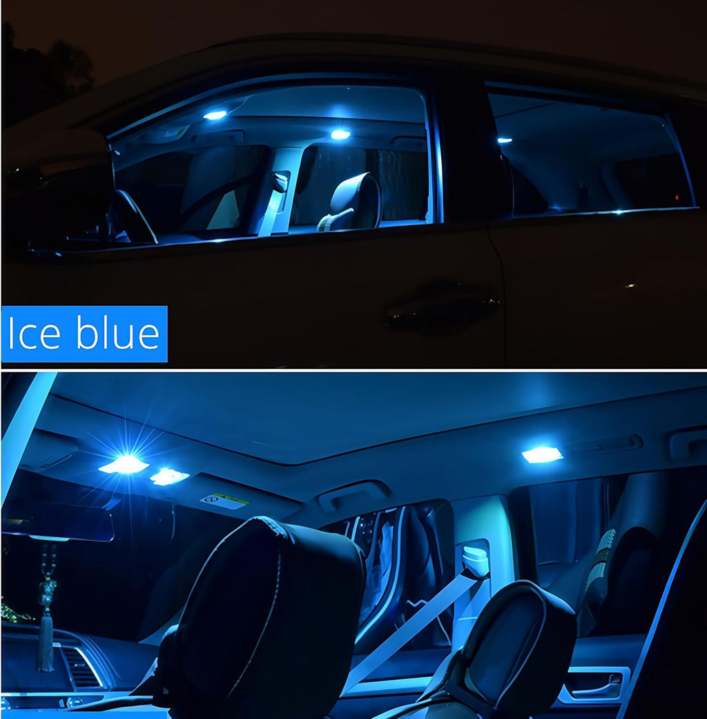 WLJH 6418 LED Bulb Light 36mm 1.42” Festoon DE3423 DE3425 6411 Canbus Error Free LED Interior Light Bulbs Super Bright 8SMD Chips for Map Dome Trunk Area License Plate Lights Ice Blue 10Pack
