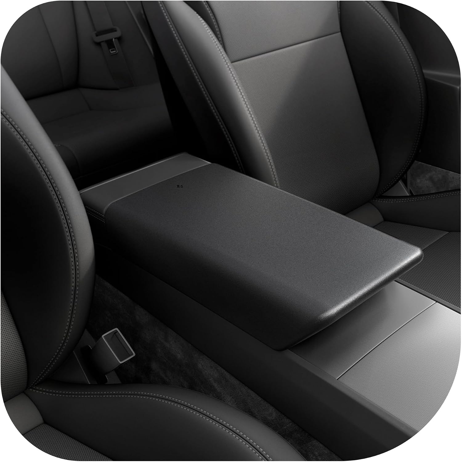 Spigen Center Console Armrest Cover for Tesla Model Y Juniper & Model Y L (Standard, Premium & Performance 2026/2025) and Model 3 Highland (Standard, Premium & Performance 2026/25/24) - Black
