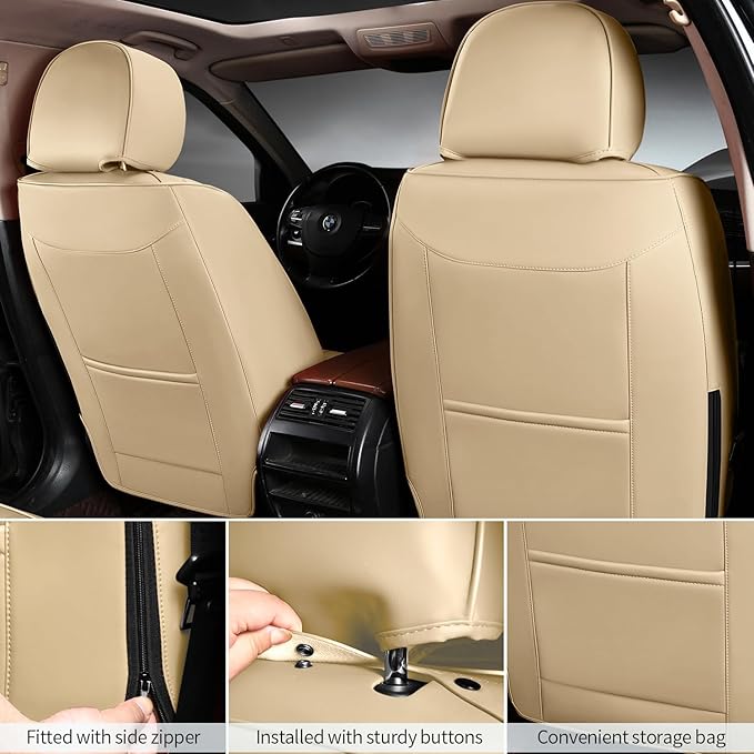 Car Seat Covers Full Set Leather Seat Covers Automotive Seat Covers Universal - Image 3