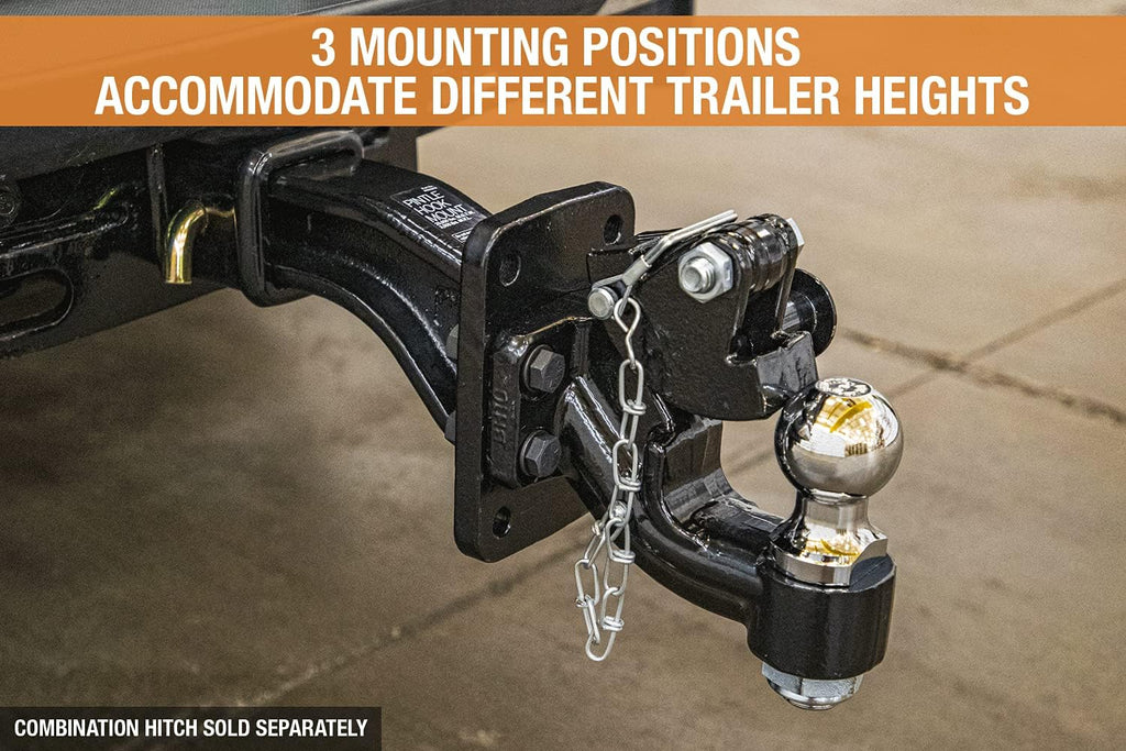 Buyers Products PM25812 2-1/2 Inch Pintle Hook Mount - Adjustable 3-Position Trailer Hitch Receiver for Trucks & RV's - Durable Steel 20,000 lb MGTW, Universal Towing Hitch Mount, 3,200 MVL Rated