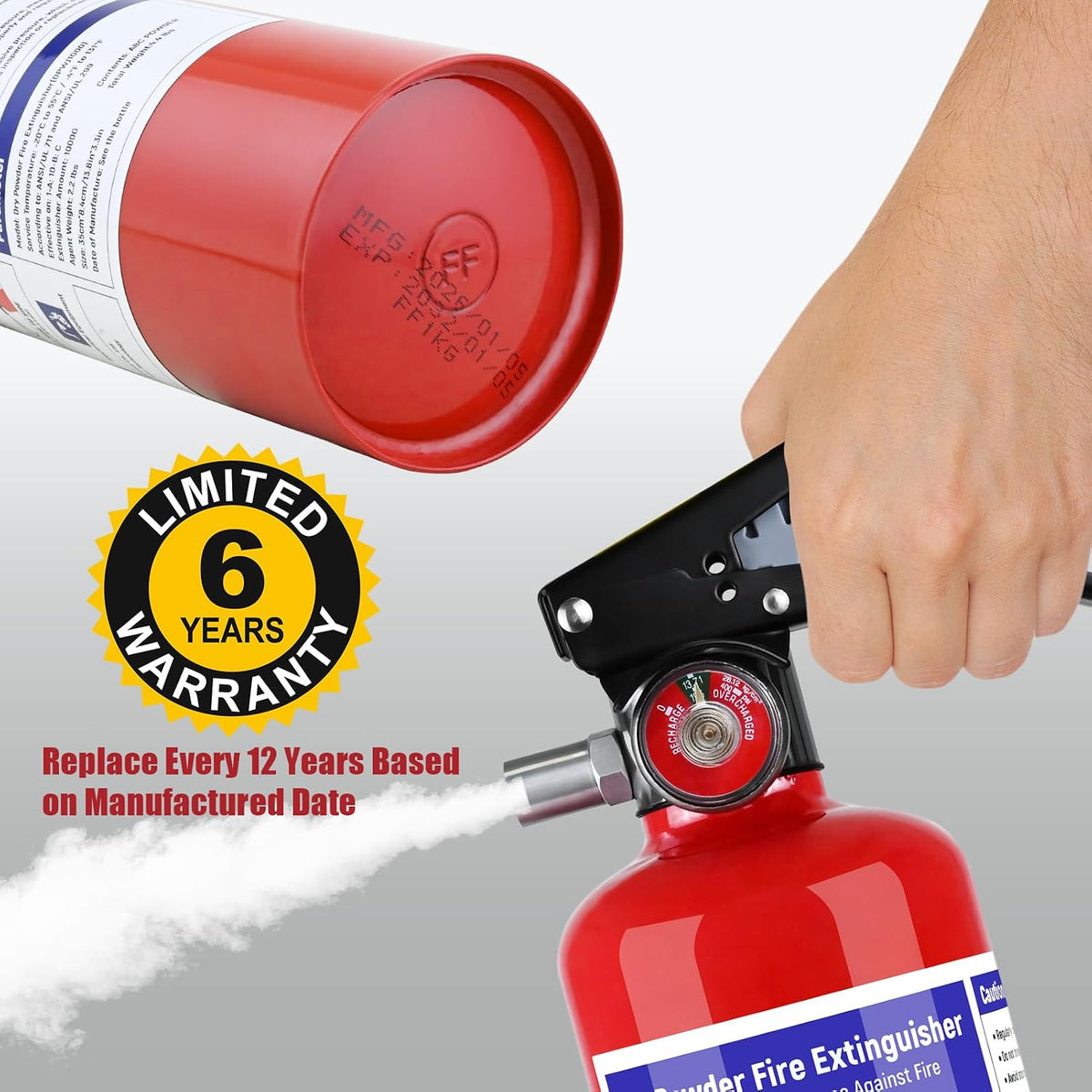 1 Pack ABC Dry Chemical Fire Extinguisher - 2.5 lb 1A:10B:C Fire Extinguisher with Bracket for Home, Business, Boat, Truck, Quick Release Handle, Ideal for Electrical & Grease Fire Extinguisher