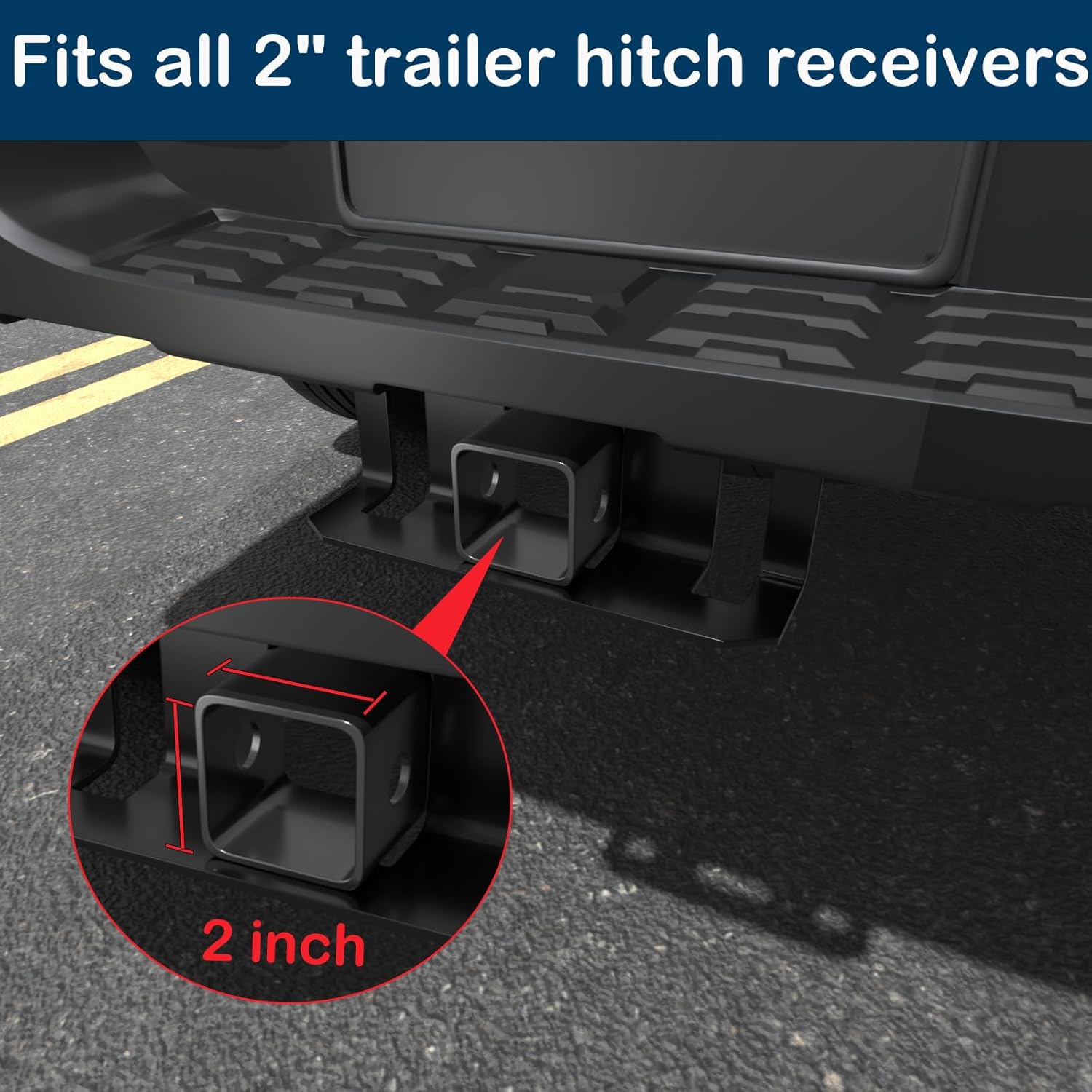 OGYE 2 Inch Trailer Hitch Cover with American Flag, Heavy Metal Trailer Hitch Cover Fit for 2 Inch Hitch Receivers (with 5/8" Pin Dia Anti-Theft Trailer Hitch Lock),3 * 5" Blue/Red/Chrome