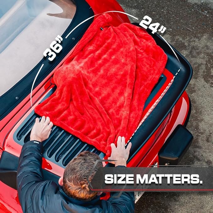 Blackline Car Drying Towel - 2ft x 3ft XL-Popular Pick Among Detailing Pros - - Image 7