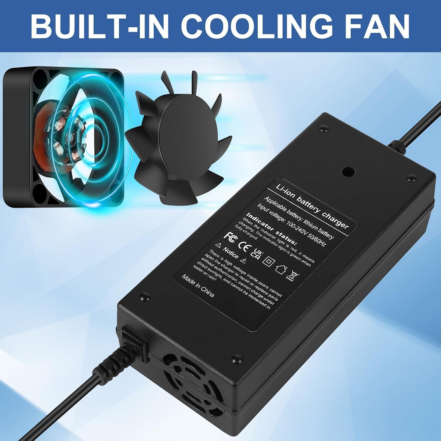 42V 2A Charger for GoTrax GXL V2, Apex, XR Ultra, Go Trax Eclipse, G2,G3, G3 Plus,G4, G Pro 3 Wheel, Astro,Rival, Flex,Flex Campus,Alpha XL/EBE1/EBE2/Shift S2, 5.5 x 2.1 mm / 5.5 x 2.5 mm Tip Port