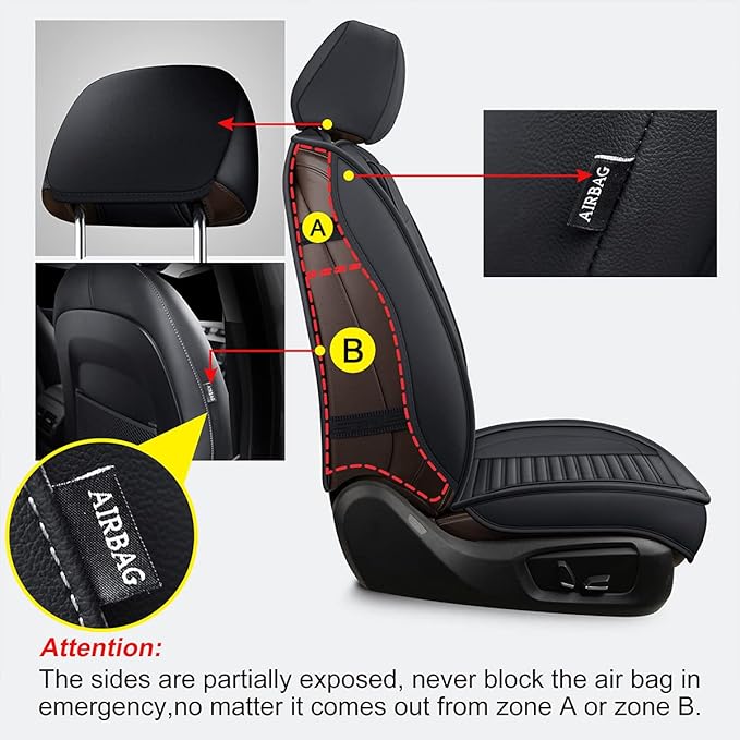 LINGVIDO Car Seat Covers, Breathable and Waterproof Faux Leather Automotive - Image 4