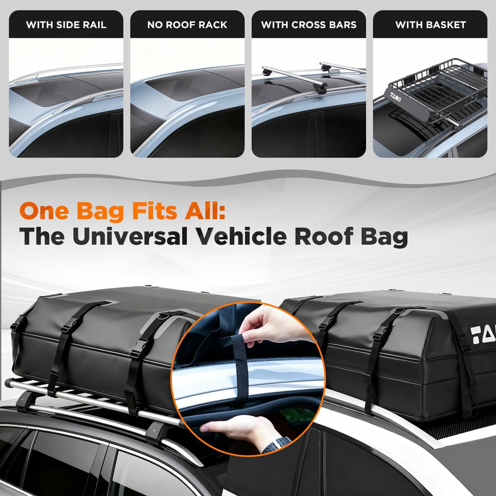 TANX Car Roof Bag - 21 Cubic Feet Rooftop Cargo Carrier, 100% Waterproof for ...