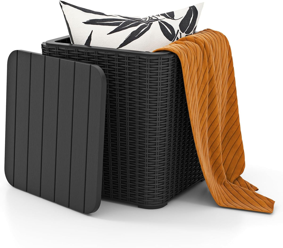 tangkula 11.5 gallon water-proof deck box with removable, main product view