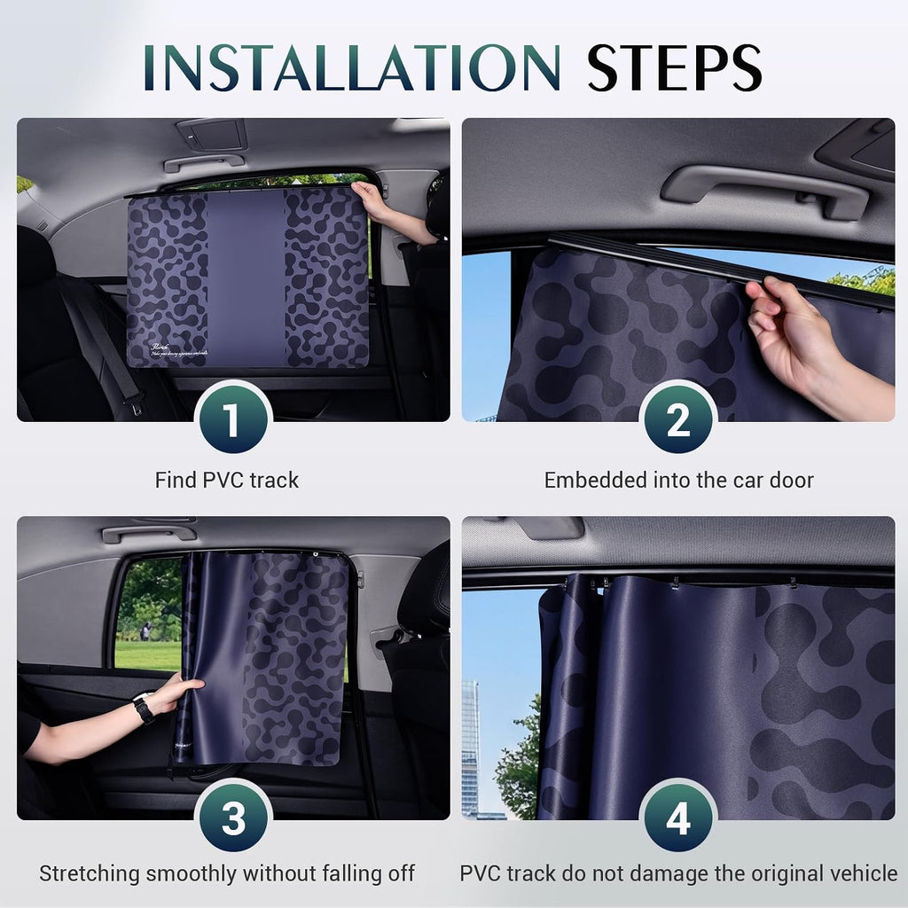 FLORICH Car Window Shades 1 Pack Car Window Shade for Baby, Embedded Track Car Sun Shade Block Light, Protect Privacy for Family, Universal Fit for Most Cars