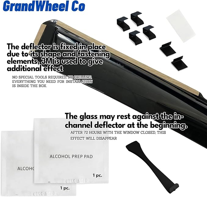 Window Deflectors Smoke Tinted In-Channel Side Window Vent Visor Deflectors (...
