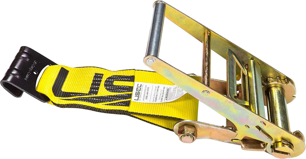 US Cargo Control 4 Inch x 11 Inch Fixed End, Zinc-Coated Ratchet and Black Flat