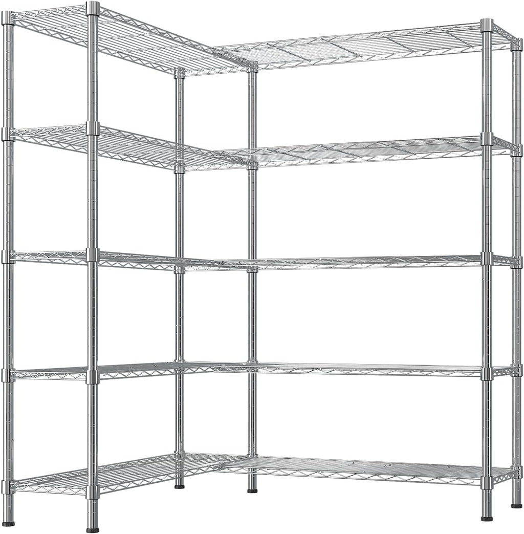 VINGLI 5 Tier Storage Shelves 1430LBS Heavy Duty Metal Shelving, Upgraded 58" W