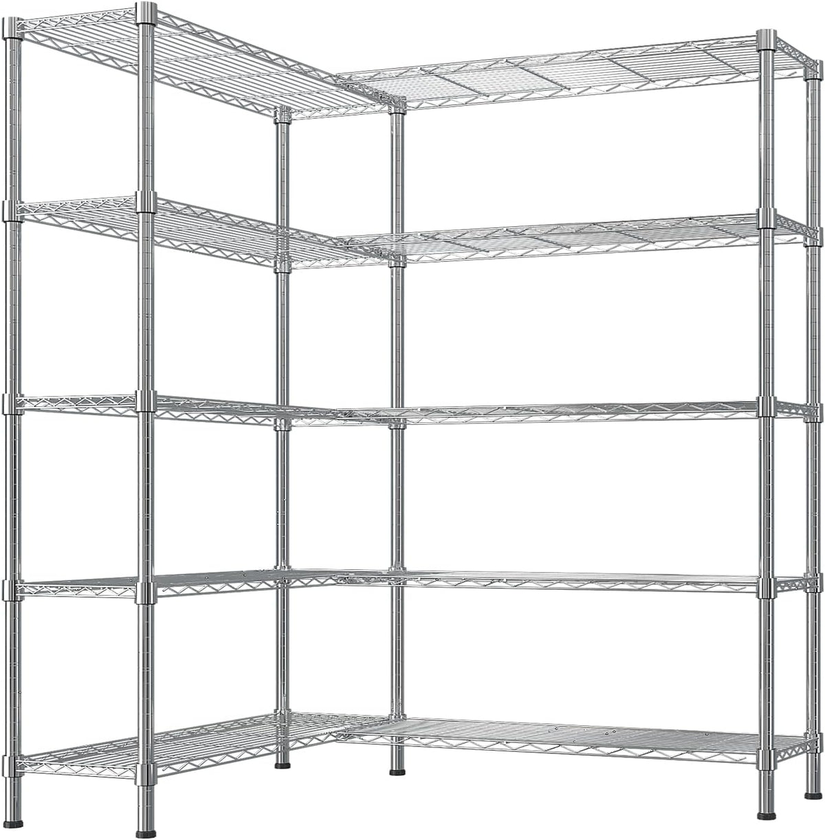 VINGLI 5 Tier Storage Shelves 1430LBS Heavy Duty Metal Shelving, Upgraded 58" W