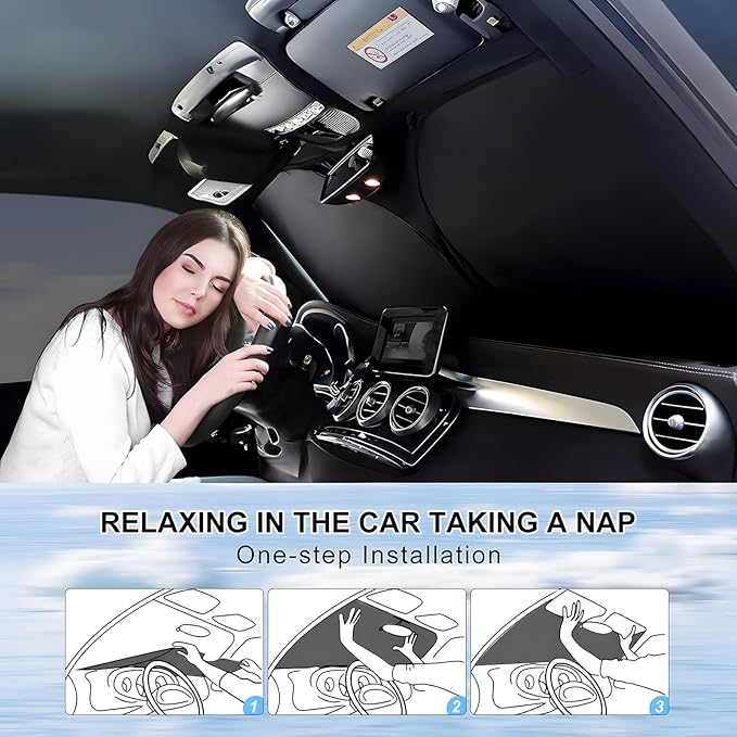 T TGBROS Windshield Sun Shade Custom Fit - Image 6