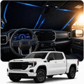 [2026 Upgraded] DooGooCoo Windshield Sun Shade for GMC Sierra 1500 2500 3500 2014-2025 2026 [Cooling Ice-Crystal, 100% Sun Block] Sunshade for Car Windshield for Truck Sierra, Custom for Sierra Front.