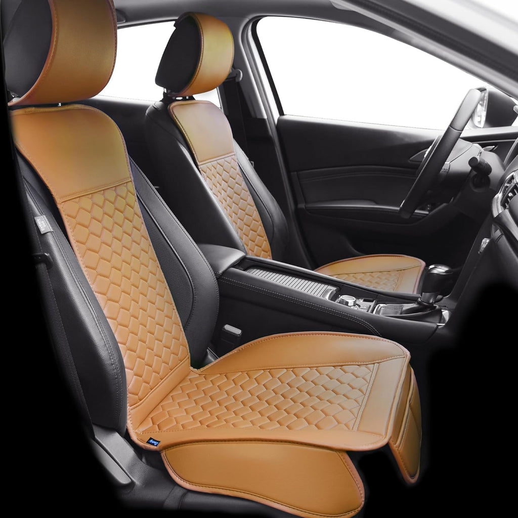 Elantrip 2PCs Front Car Seat Covers Leather Car Seat Protector Universal fit