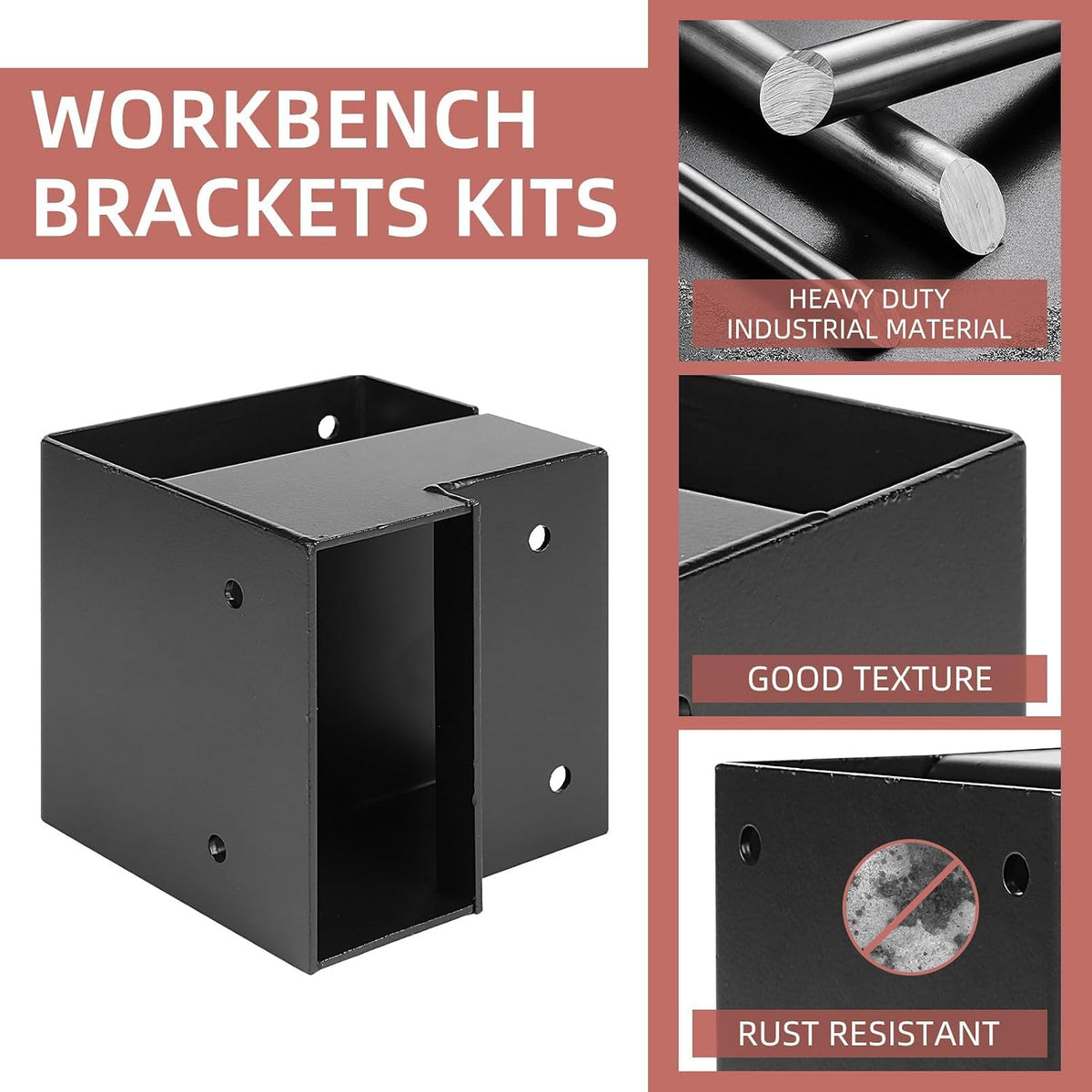 workbench bracket kit, heavy duty steel workbench kit, package contents