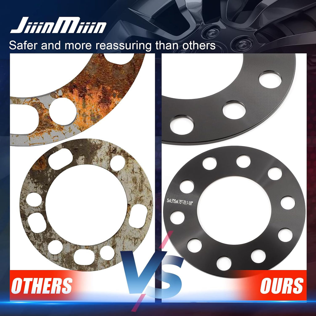 JiiinMiiin 5x4.5 5x4.75 Wheel Spacers,1/8"(3mm) Wheel Spacer Adapters 78.1mm Hub Bore for 1964-2014 Mustang 1991-2011 Ranger 1984-2001 Cherokee 1987-2006 Wrangler 1991-2012 Town Car 1992-2021 Camry