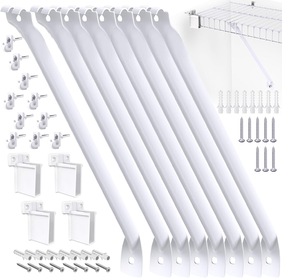 12 inch wire shelf brackets, metal support brackets, main product view