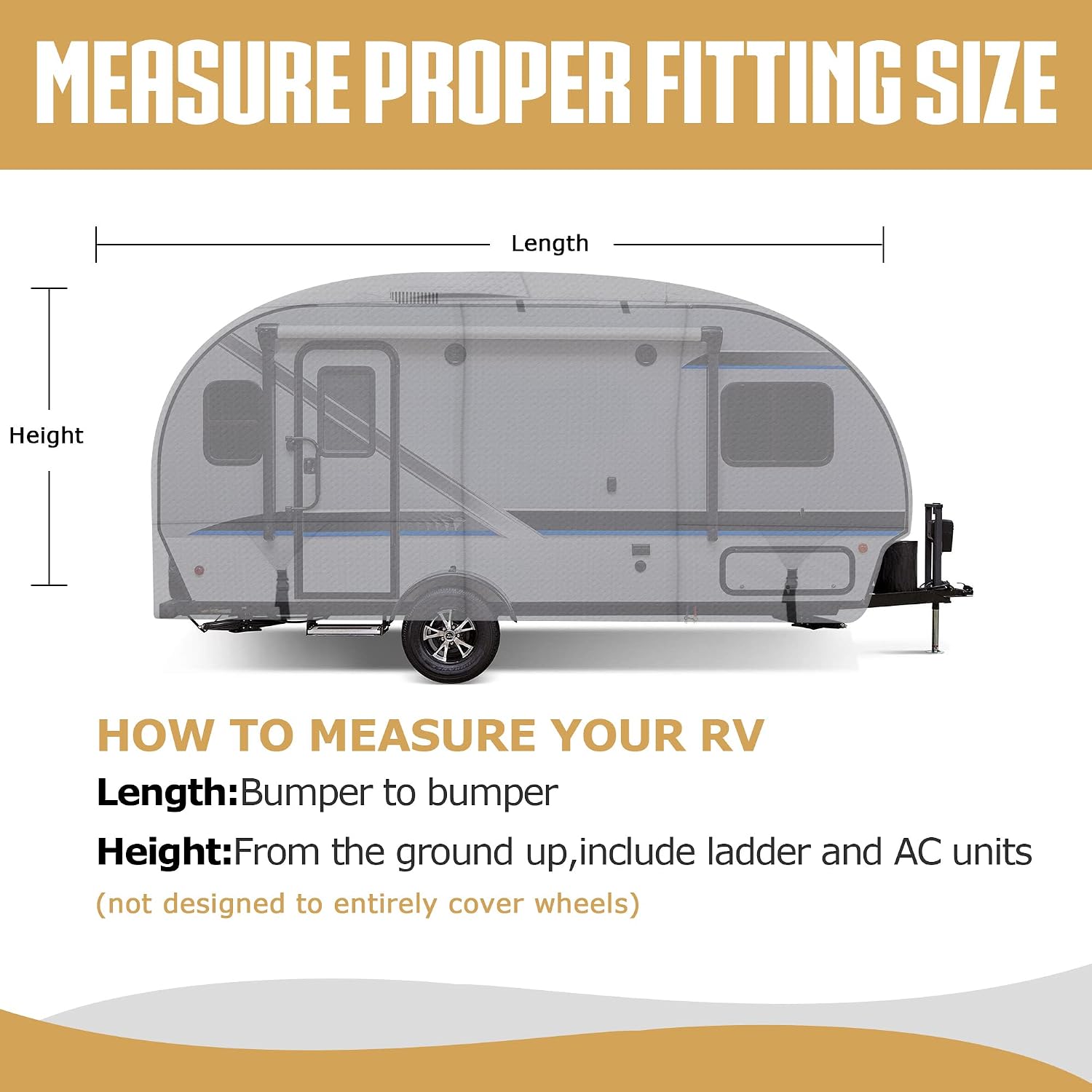 Leader Accessories R-POD Cover Travel Trailer RV Cover Teardrop Windproof Extra Thick with Adhesive Repair Patches (r-pod tt Cover, Model 4 - Up to 17' 7" L, Door in Back)