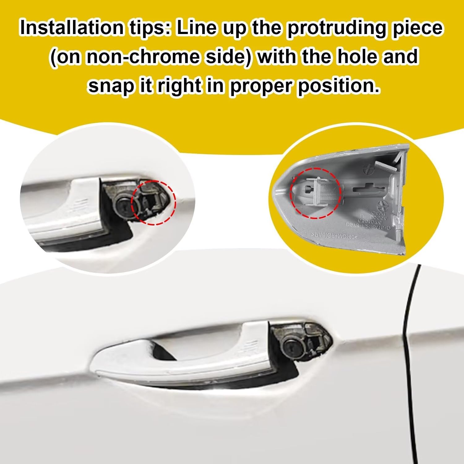 Car Exterior Door Handle Key Hole Trim Cover CapCompatible With Ford Fusion 2013 2014 2015 2016 2017 2018 2019 2020 DS7Z 54218A15-DC Door Handle Accessories Lock Cap Silver Without Electroplating