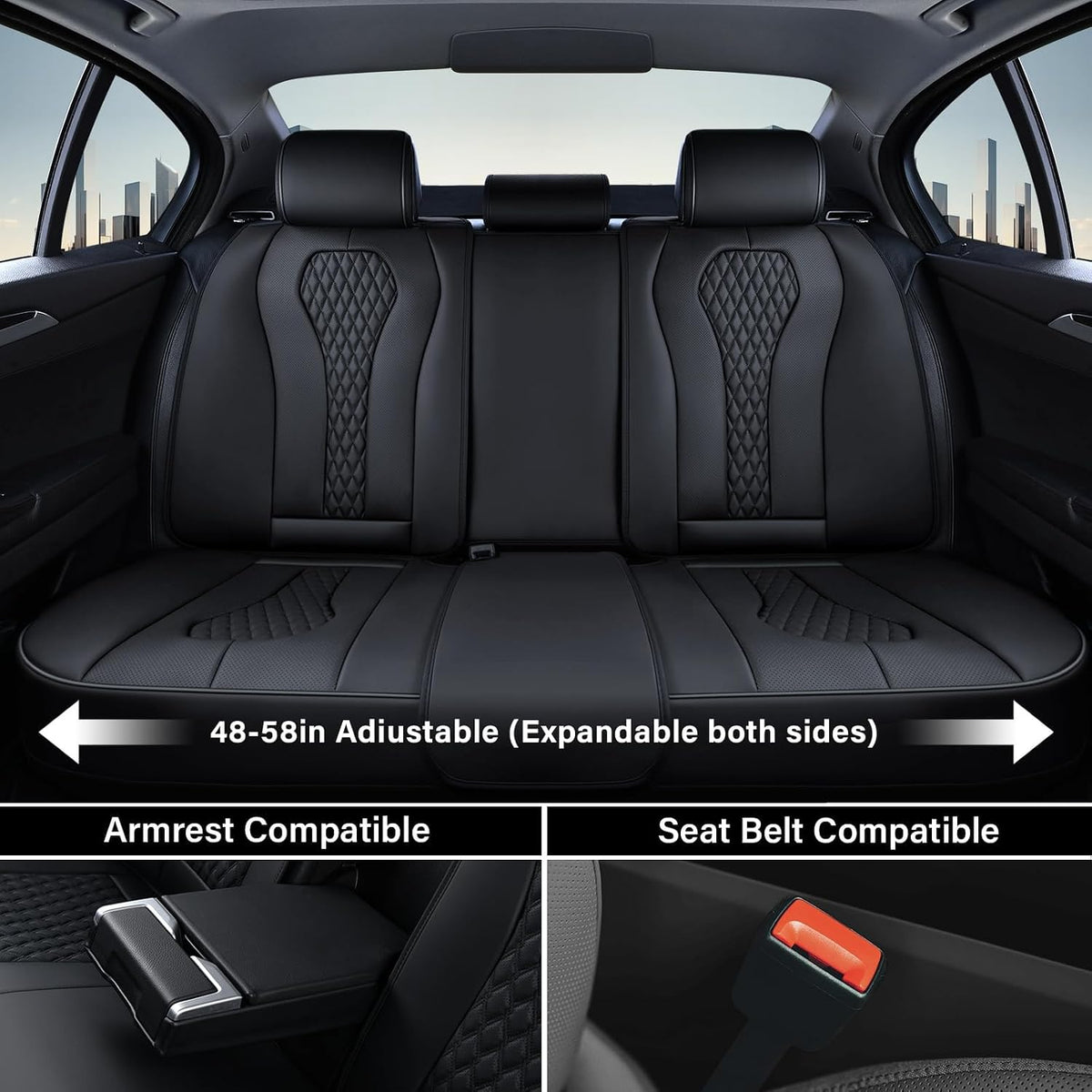 coverado seat covers, car seat covers full set, close-up detail