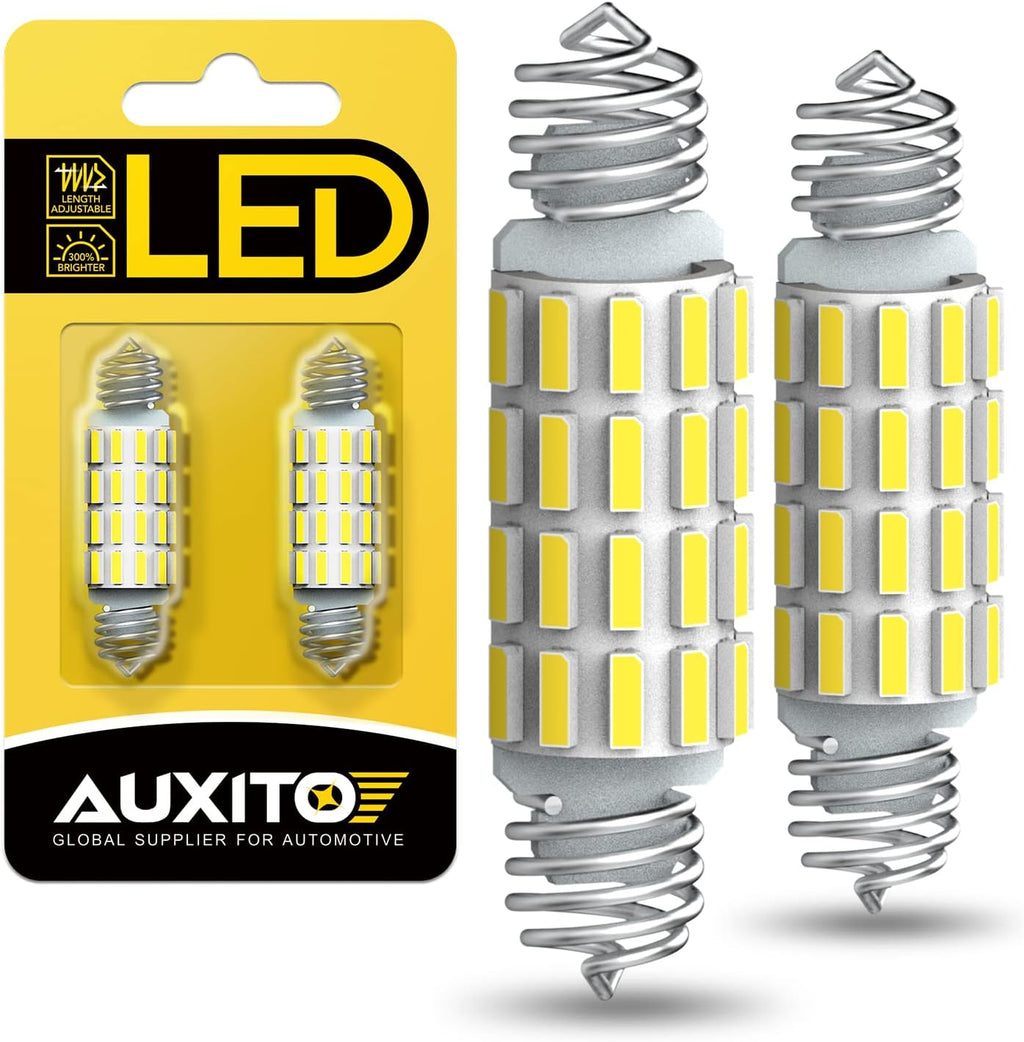 AUXITO 578 LED Bulb 211-2 212-2 Light Bulb 39 41 42MM Interior Lights 6500K White Super Bright 4014 SMD Festoon Error Free for Car Truck LED Dome Map Door License Plate Courtesy Parking Lights, 2 Pack