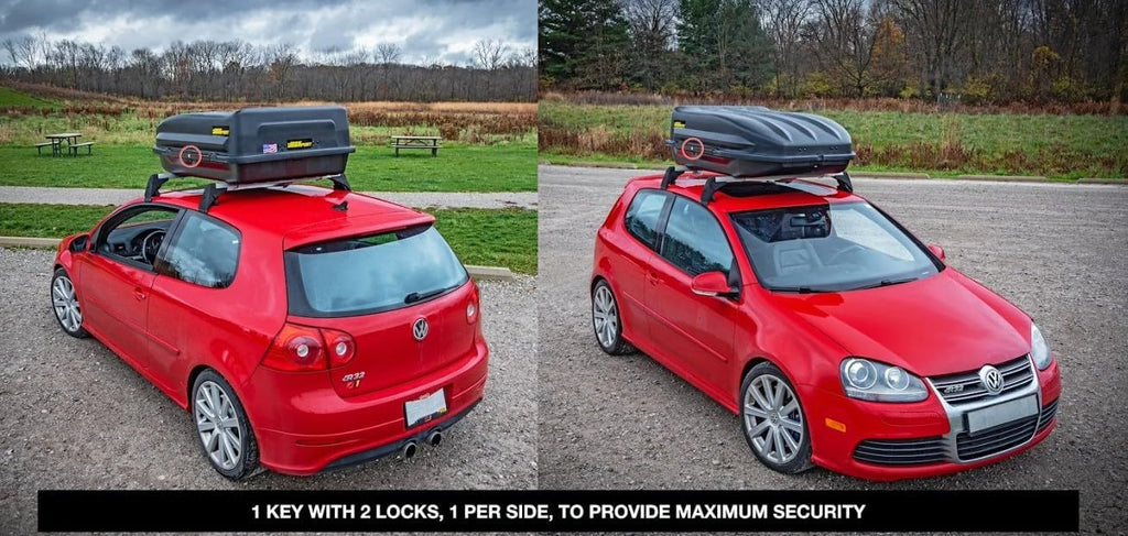 18 Cubic ft. Rooftop Cargo Carrier, Heavy-Duty Weatherproof Lockable Hard Shell Storage w/110 lb. Carrying Capacity