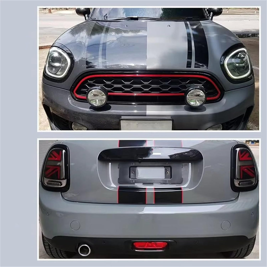 car Exterior Accessory Compatible with Mini for Cooper S for JCW F60 for Countryman 2018-2020 Car Head Lamp Rear Taillight Frame Ring Cases Housing Accessories(Rear (2pcs))