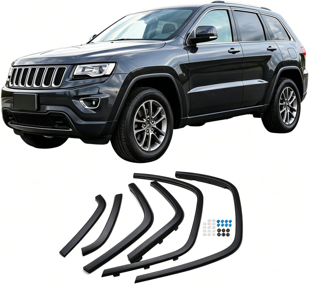 6Pcs Front Wheel Arch Fender Flares Compatible With Jeep Grand Cherokee 2011-2016, Fender Molding Trim Full Set, OE CH1290106 CH1291106 1MP38RXFAE 1MP39RXFAE