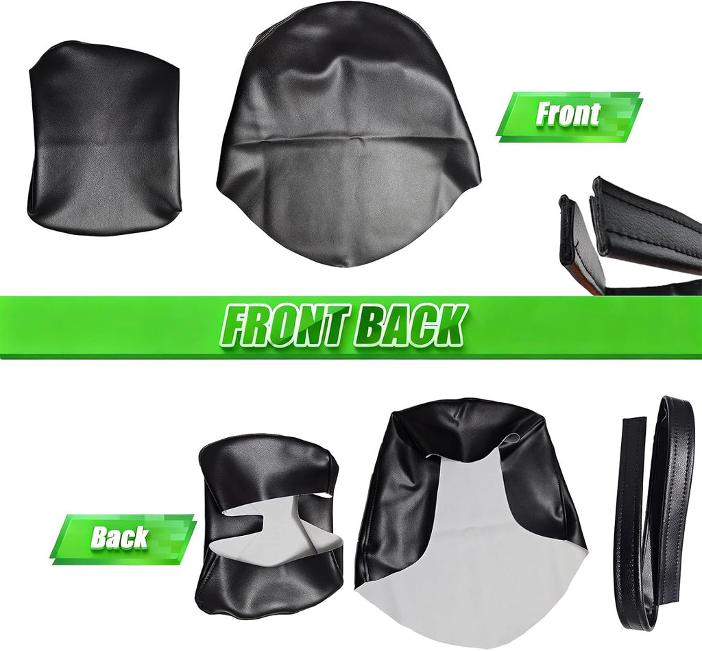 Full Wrap-Around Seat Cover for Honda VT 600 VT600 C/CD Shadow VLX Deluxe 1988-2008 /Premium Leather/Waterproof/Stain-Resistant (Black)