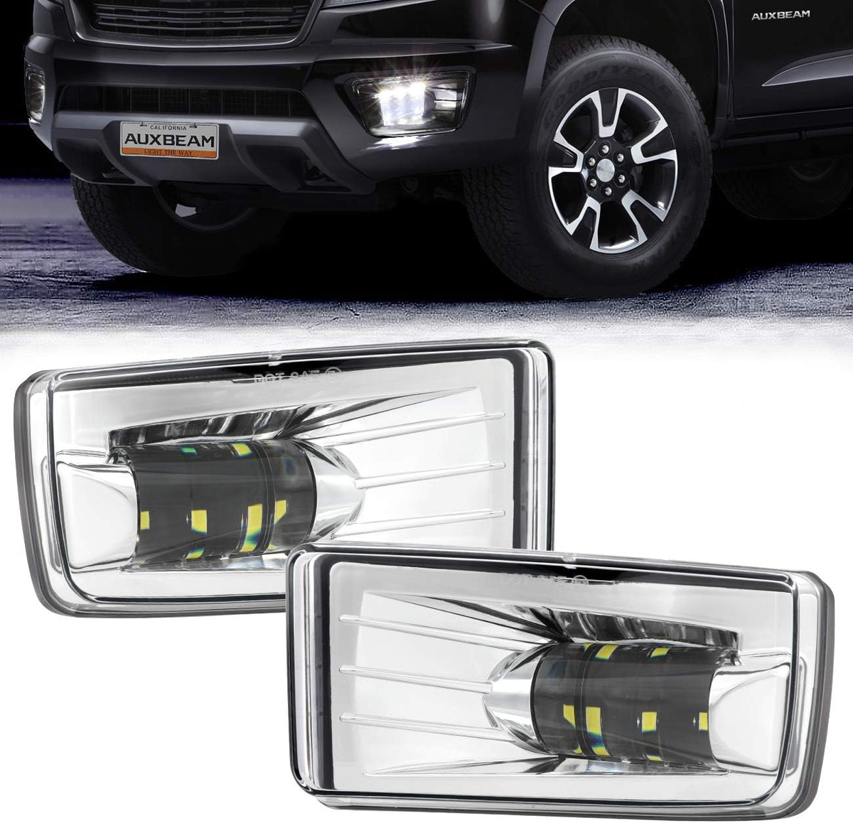 auxbeam led fog lights dot approved bumper driving, main product view