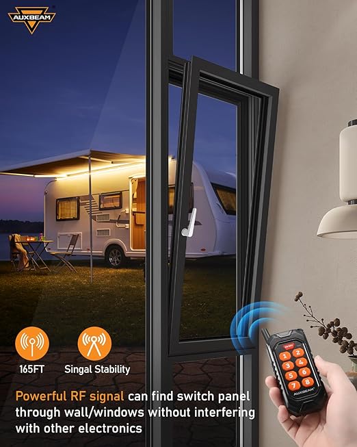 Auxbeam 8 Gang Switch Panel RC-800 RGB Wireless Remote Control Range Up to - Image 2