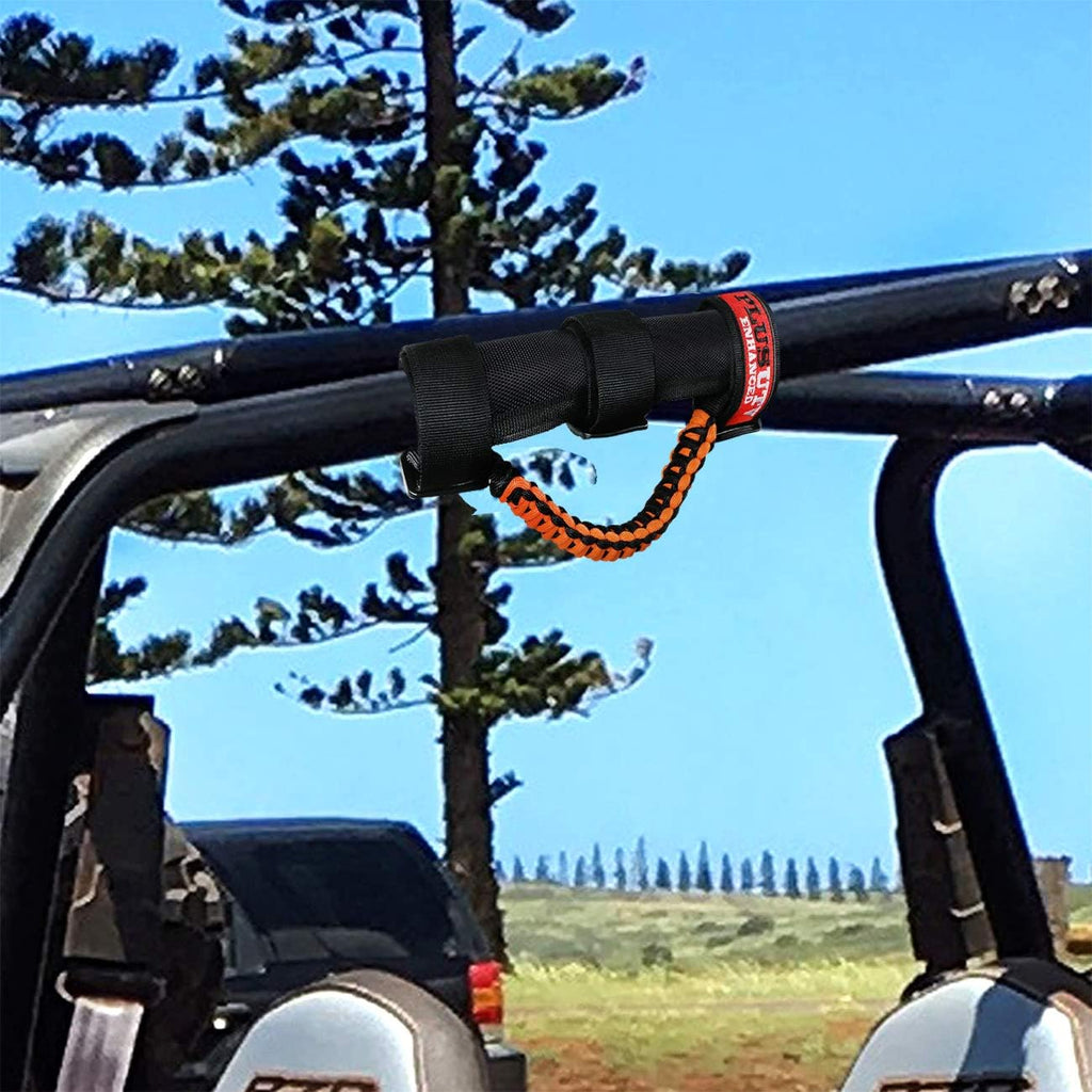 Roll Bar Grab Handles Grips Triple Straps for UTV ATV Polaris Ranger RZR XP900 1000 Honda Pioneer Talon Kawasaki Wildcat Yamaha YXZ Can Strap 1.75 to 2 Inch Bars 2PCS Orange