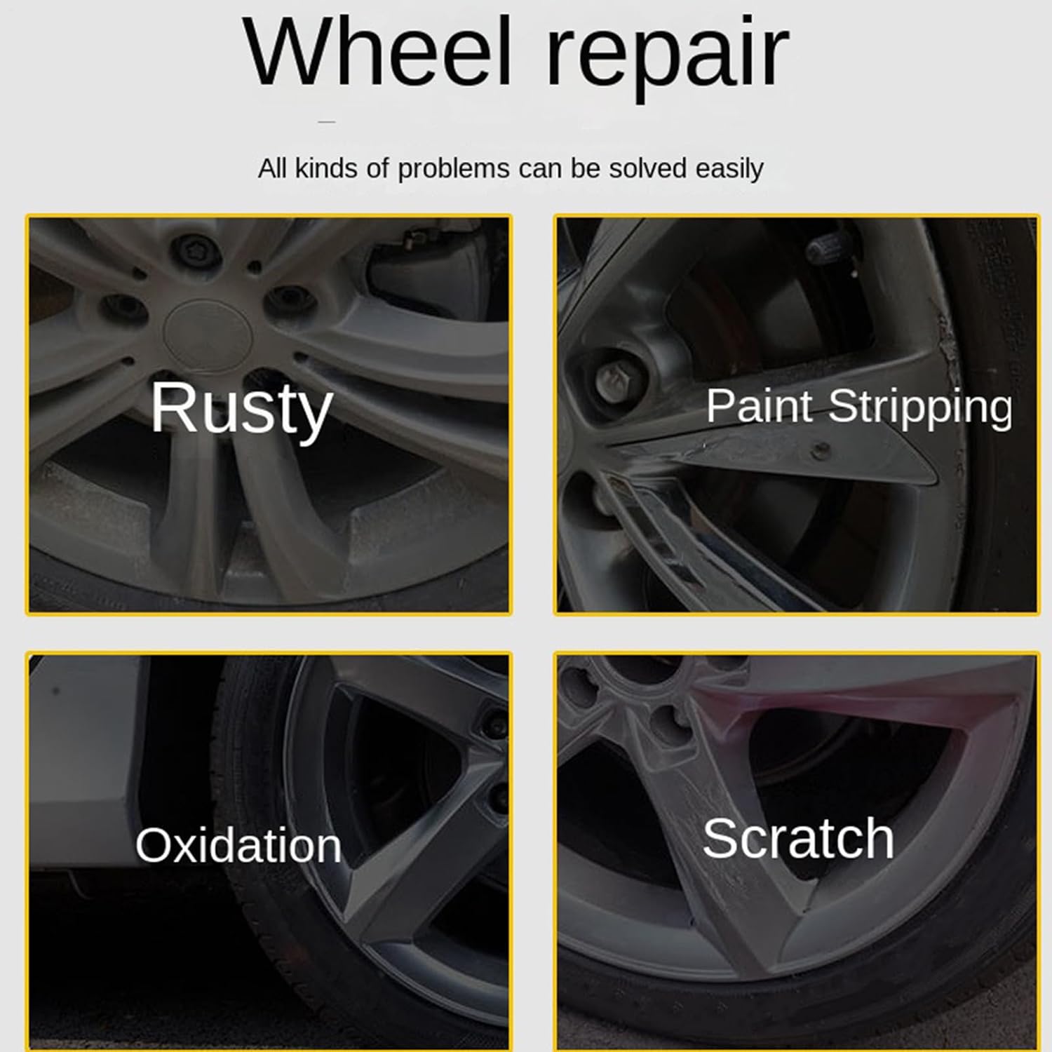 Tire Rim Cleaner | 80g Repair Polish | Rim Renewal Paste - for Car Truck Rv Motorcycle Vehicles Auto Detailing Workshop Garage Aluminum Chrome Stainless Steel Restores Shine All Metals