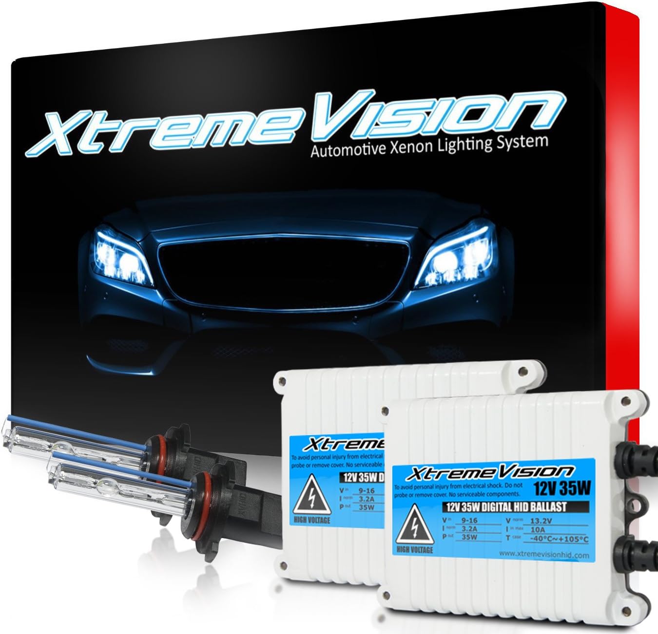 XtremeVision 9005 10K 35W AC Xenon Bulb Bundle - Slim AC Ballast - HB3, 9011 - Dark Blue - 1 Pair