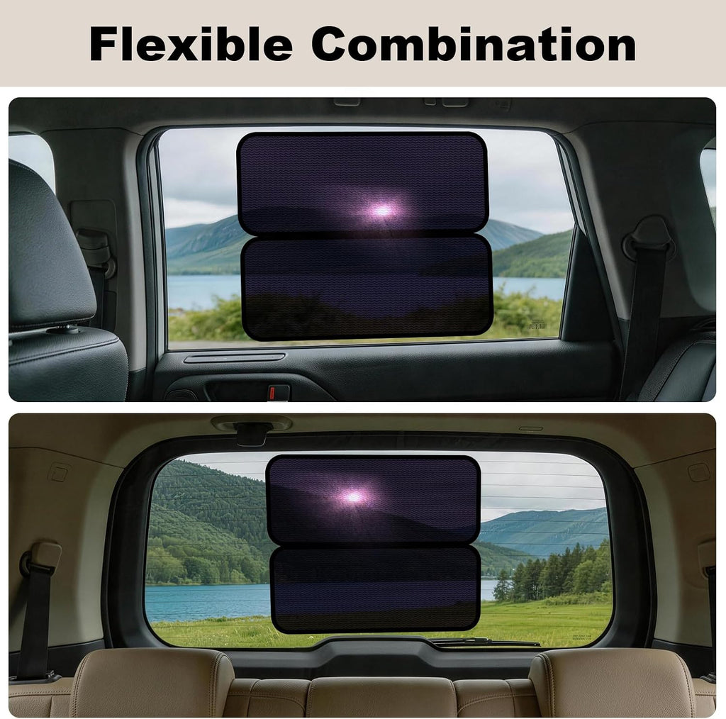 Static Cling Car Window Shade 15.7 × 7 in, 2PCS Sun Glare Blocker | Glare Reduction, Clear Visibility, Stays Firmly in Place, Adjustable Placement, Ideal for Daily Driving