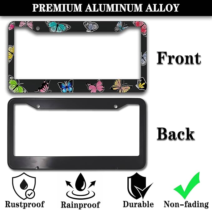 License Plate Frames for Women Multicolor License Plate Frame Holder for Men - Image 3