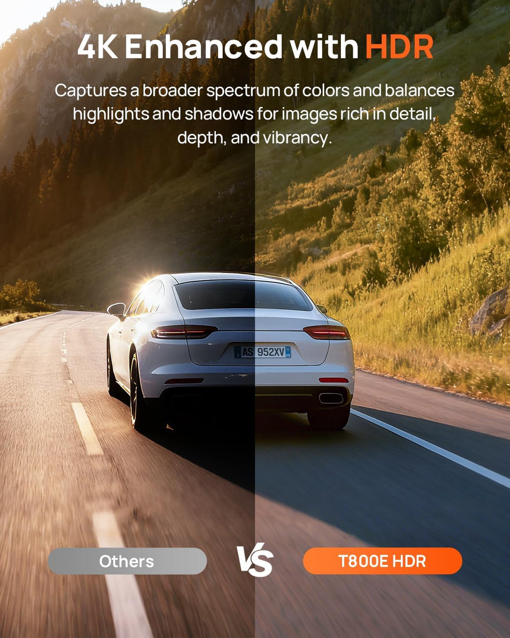 70mai 4K Dash Cam Front and Rear Inside, 3 Channel Car Dash Camera for Cars, ...