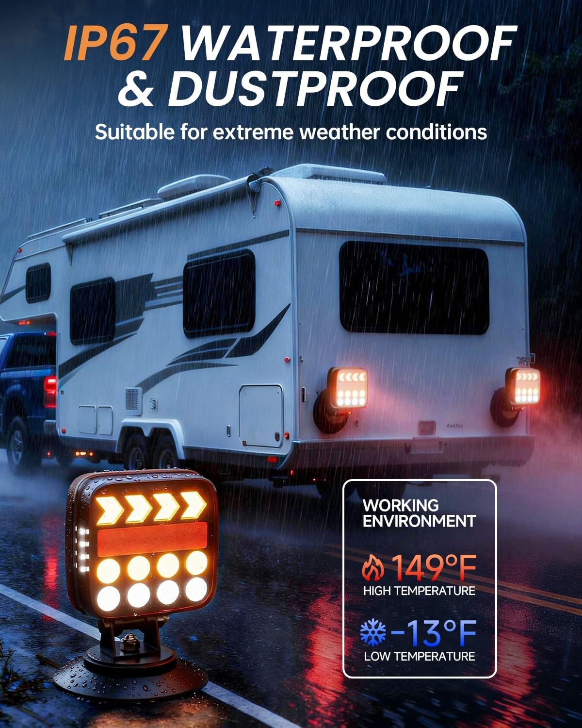 wireless trailer lights usb-c magnetic tail lights upgraded, package contents