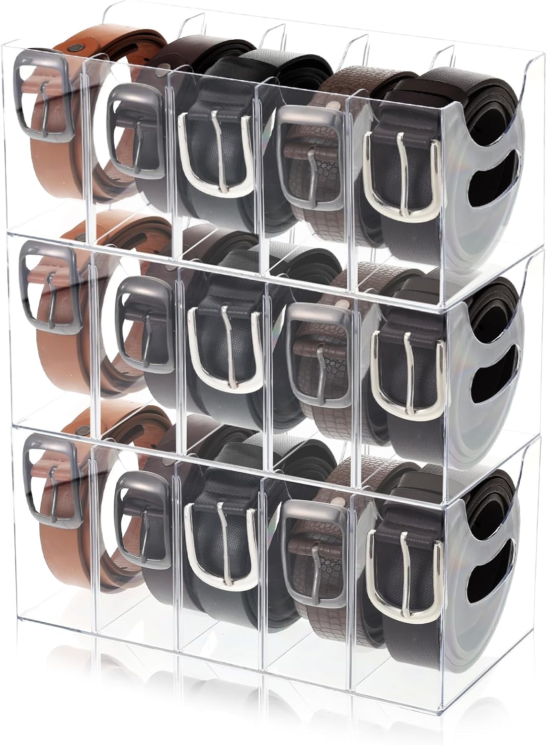 acrylic belt organizer clear stackable belt storage holder, main product view