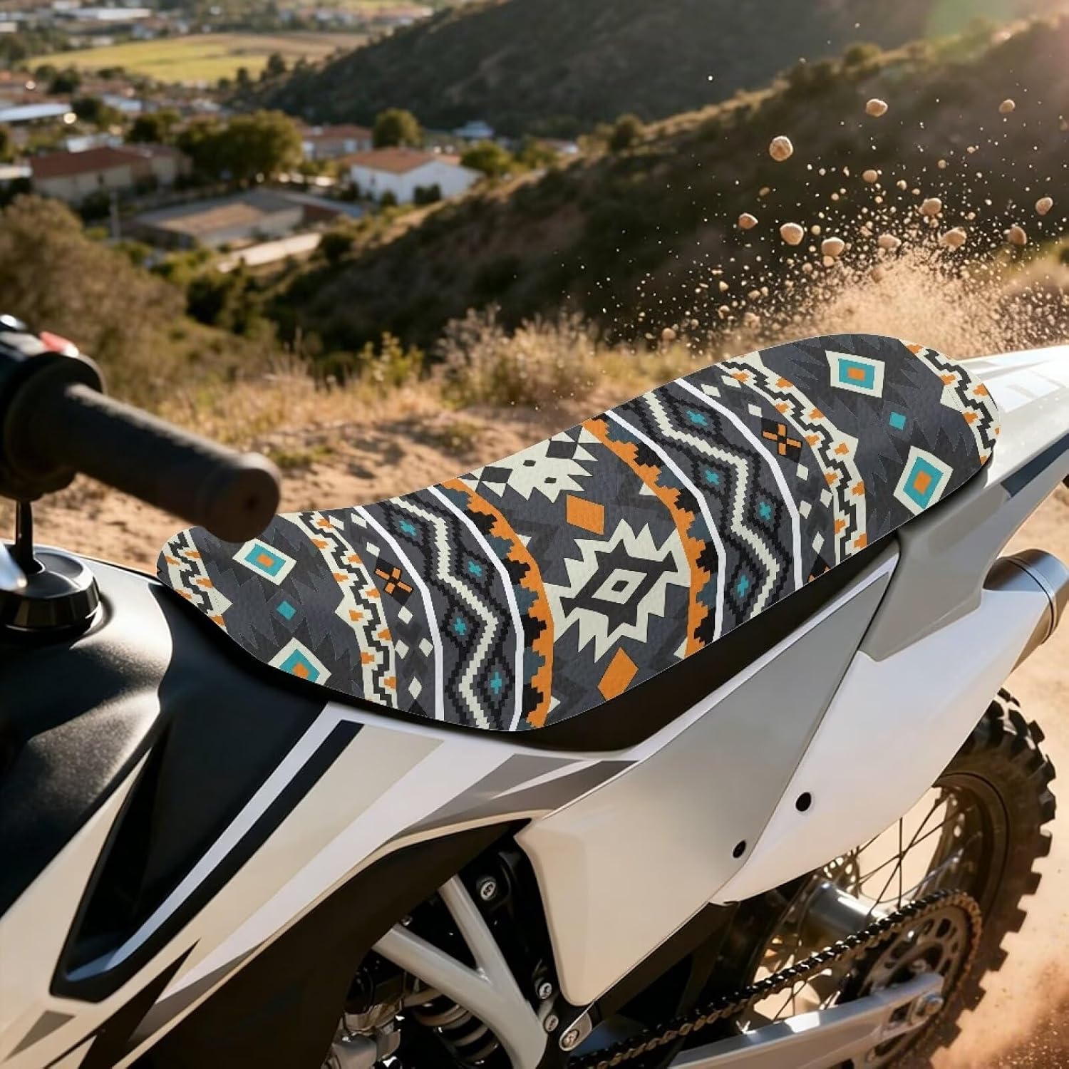 Aztec Tribal Dirt Bike Seat Cover Anti Slip Motorcycle Seat Cover Scratch-Resistant for E Dirt Pit Bike Ebike Motocross Motorcycle Enduro KX KLX 65 80 85 100 110 250 450