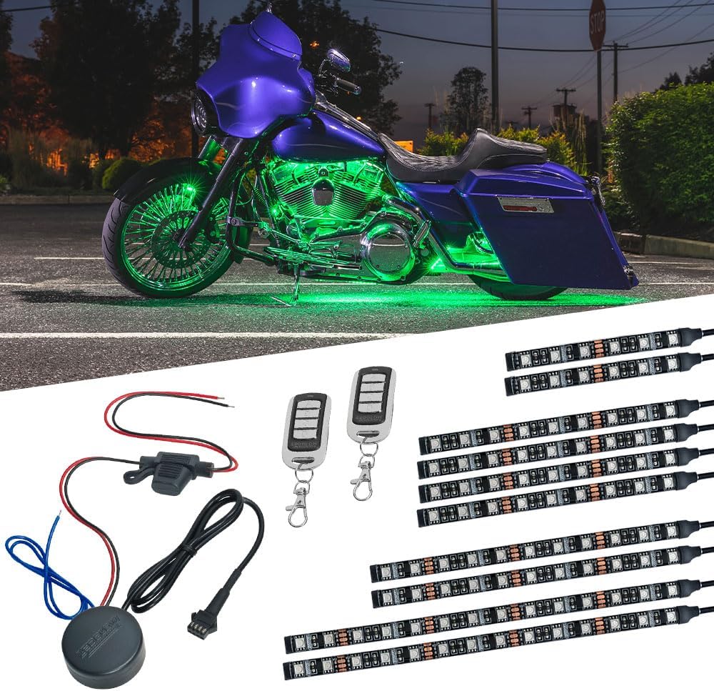 LEDGlow 10pc Advanced Million Color LED Motorcycle Accent Underlow Light Kit ...