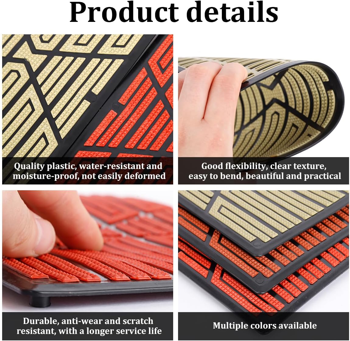 Car Floor Mat Plate, Anti-Slip Vehicle Floor Foot Rest Carpet Repair Patch with Screws, Anti-Skid Automotive Patches Heel Scuff Plate Pedal Pad, Universal for Most Vehicles (Blue)