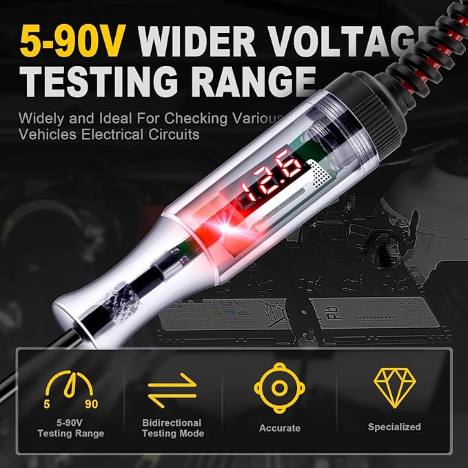 Automotive Test Light 5-90V Digital LED Circuit Tester - Image 2
