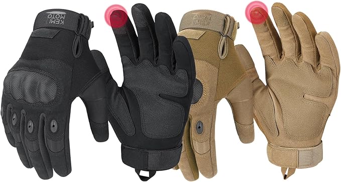 KEMIMOTO Tactical Gloves for Men, Touchscreen Motorcycle Gloves by kemimoto